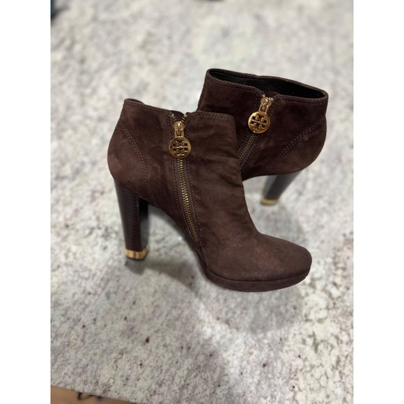 Tory Burch Suede Bootie Heels - Size 8 - Picture 1 of 7